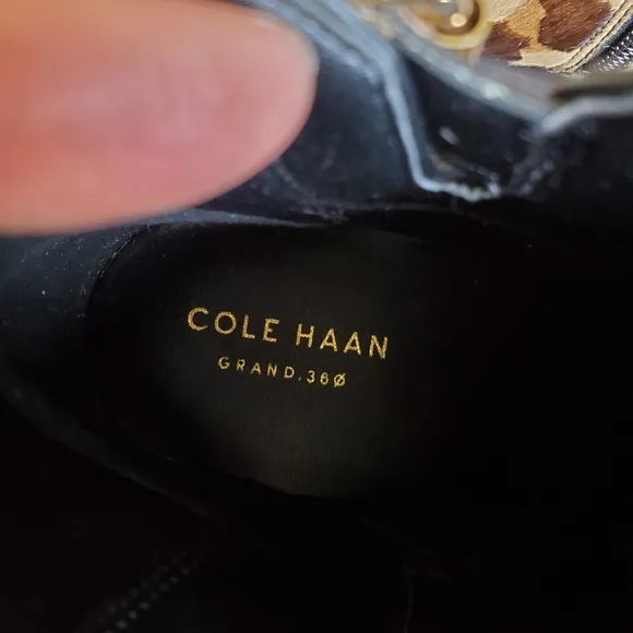 Cole Haan leopard print fur boots