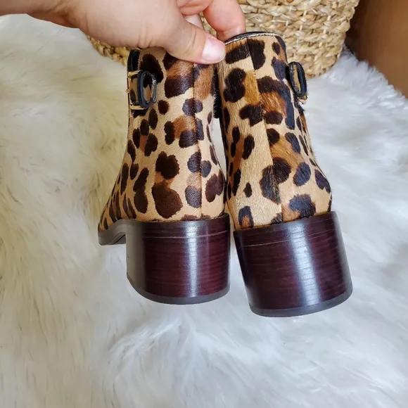 Cole Haan leopard print fur boots