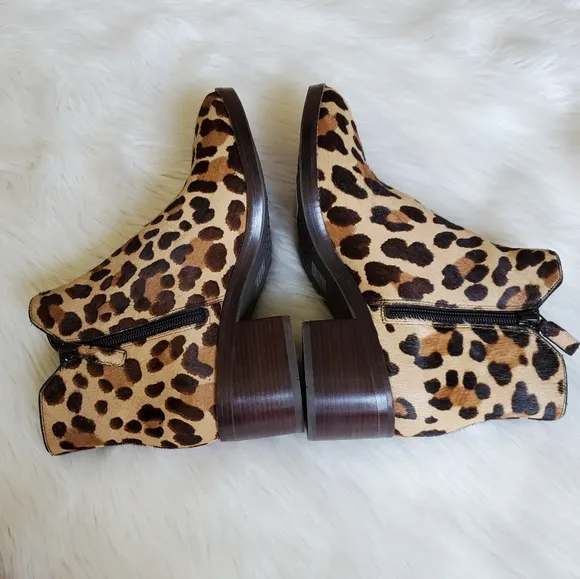 Cole Haan leopard print fur boots