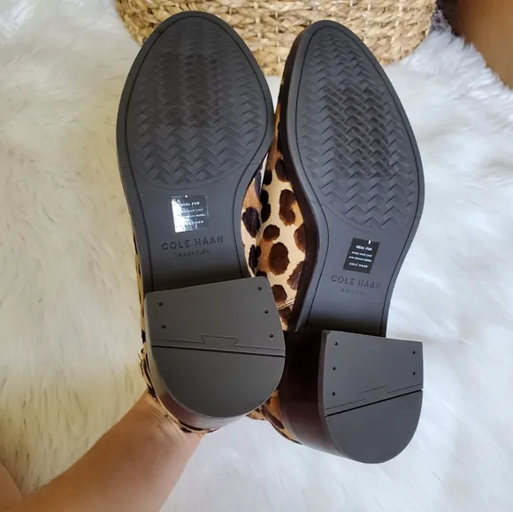 Cole Haan leopard print fur boots