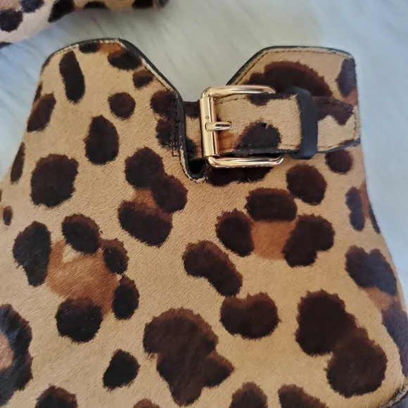 Cole Haan leopard print fur boots