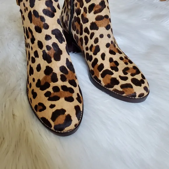 Cole Haan leopard print fur boots