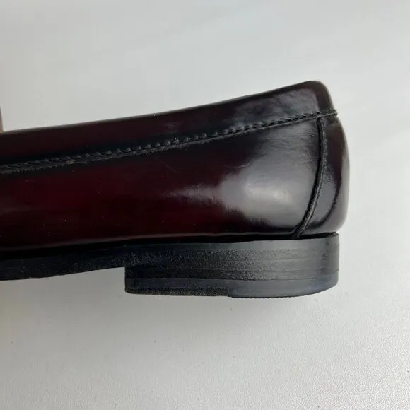 Cole Haan Mens 3516 Kiltie Monk Strap Loafers Burgundy Oxblood size 9D