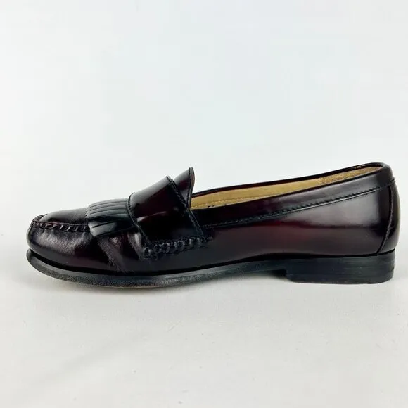 Cole Haan Mens 3516 Kiltie Monk Strap Loafers Burgundy Oxblood size 9D