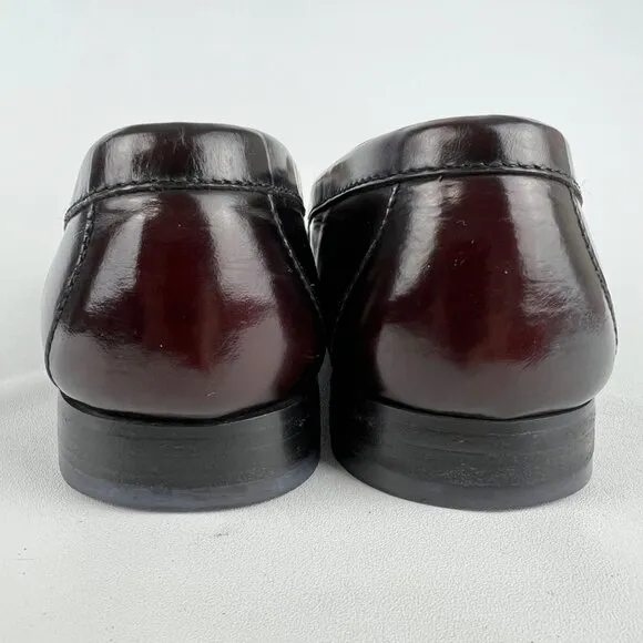 Cole Haan Mens 3516 Kiltie Monk Strap Loafers Burgundy Oxblood size 9D