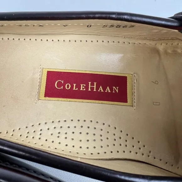 Cole Haan Mens 3516 Kiltie Monk Strap Loafers Burgundy Oxblood size 9D
