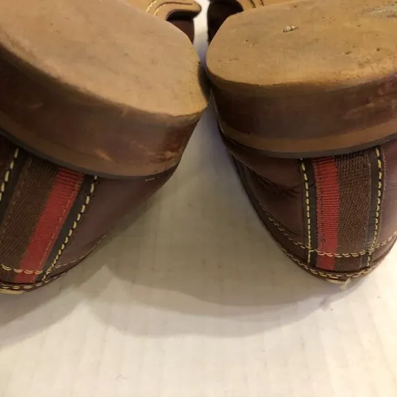COLE HAAN MEN'S BROWN LEATHER SLIP-ON LOAFERS SIZE: 11M