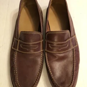 COLE HAAN MEN'S BROWN LEATHER SLIP-ON LOAFERS SIZE: 11M