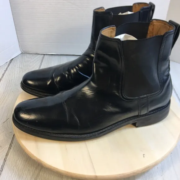 Cole Haan Mens Chelsea Boots Smooth Black Leather C08838 Waterproof Size13 M