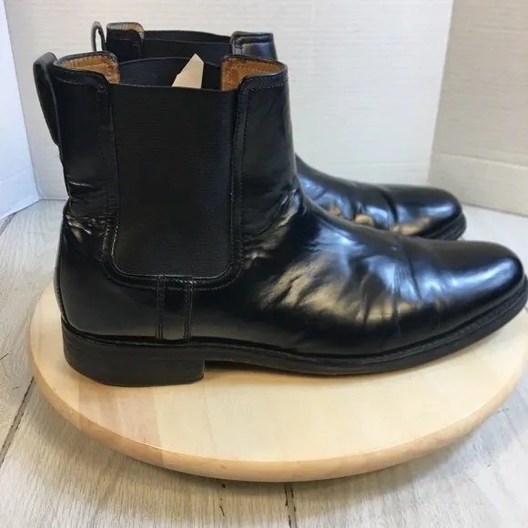 Cole Haan Mens Chelsea Boots Smooth Black Leather C08838 Waterproof Size13 M