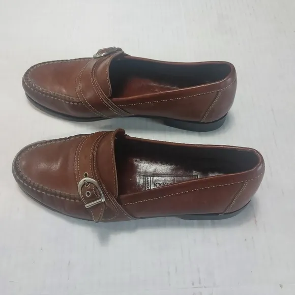 Cole Haan Men's Leather Loafers with Buckle and Strap Accents. Size 8.5M