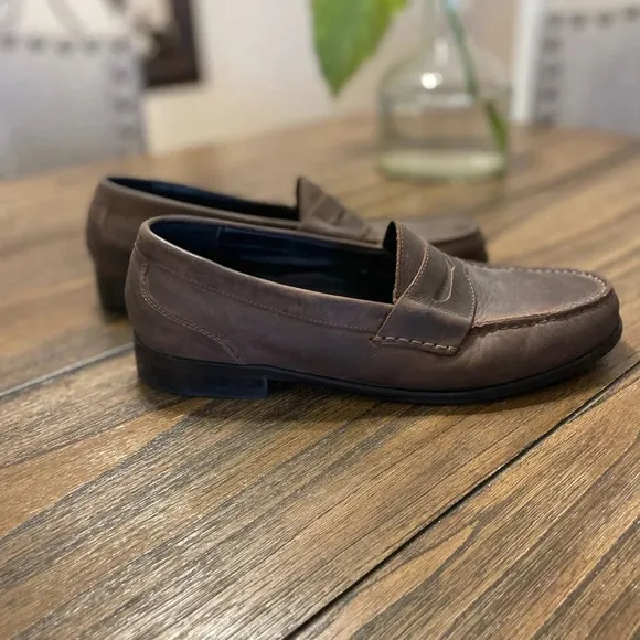 Cole Haan Men’s Leather Penny Loafers Brown Size 9 Preppy Casual Classic Comfort