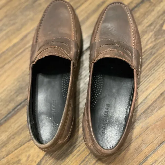 Cole Haan Men’s Leather Penny Loafers Brown Size 9 Preppy Casual Classic Comfort