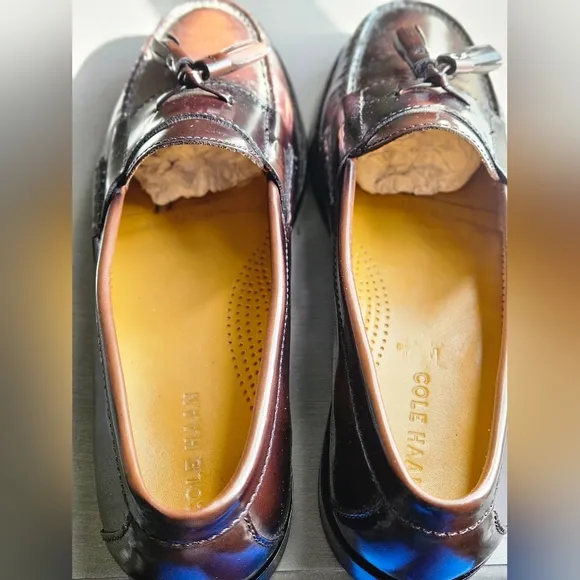 Cole Haan Men's Pinch Tassel Mahogany Loafers_10D