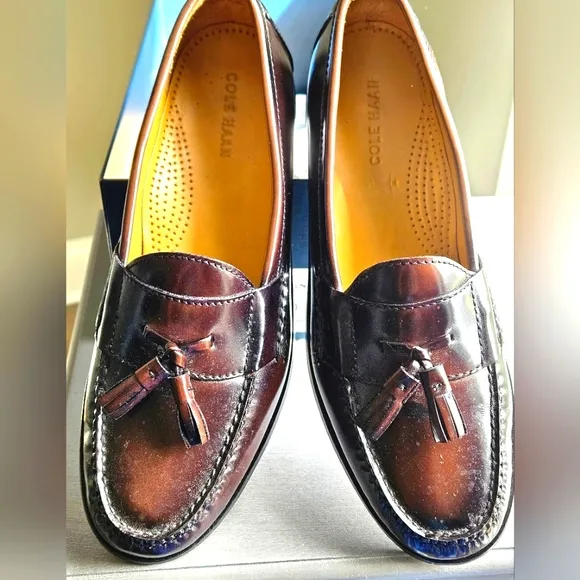 Cole Haan Men's Pinch Tassel Mahogany Loafers_10D
