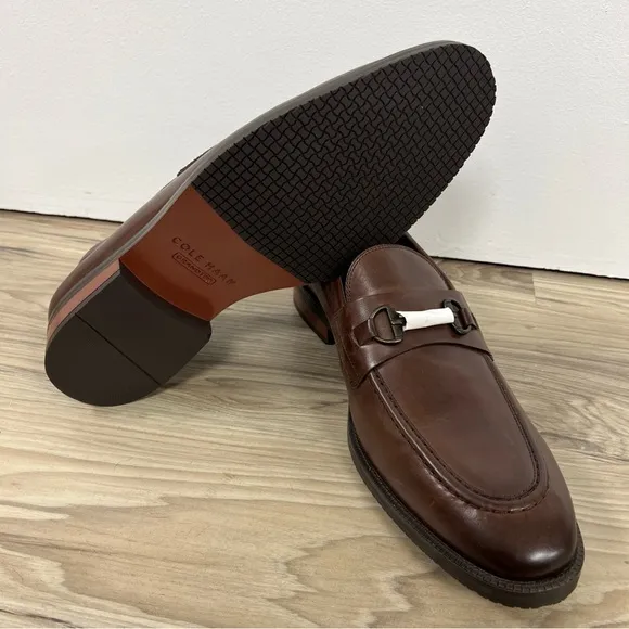 Cole Haan Modern Essentials Leather Bit Loafers Dark Coffee Mens 11M C35100 NWOB