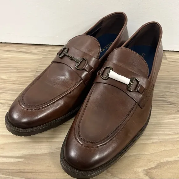 Cole Haan Modern Essentials Leather Bit Loafers Dark Coffee Mens 11M C35100 NWOB