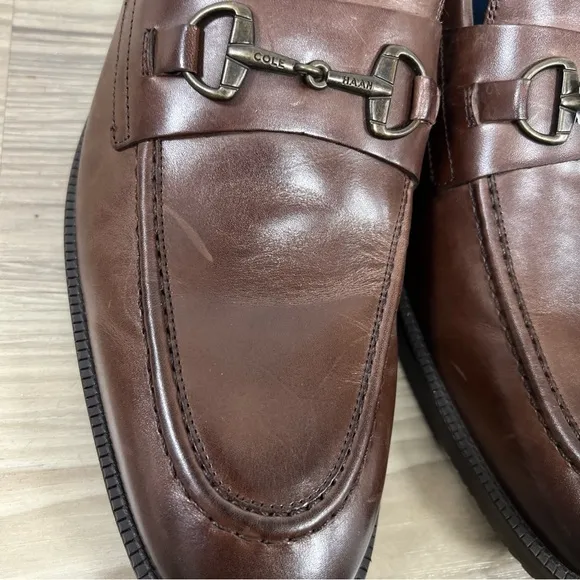 Cole Haan Modern Essentials Leather Bit Loafers Dark Coffee Mens 11M C35100 NWOB