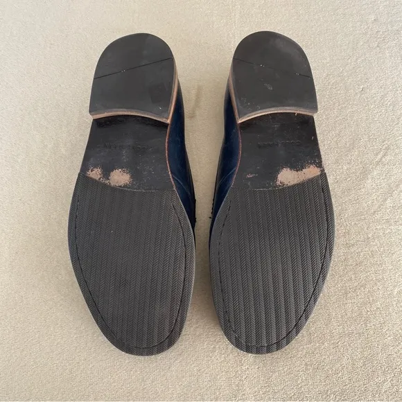 Cole Haan navy leather tassel loafers
