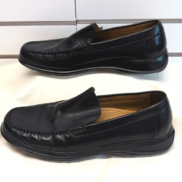 Cole Haan Nike Air Black Moc Toe Slip On Casual Loafers Driving Shoes Mens 8.5M