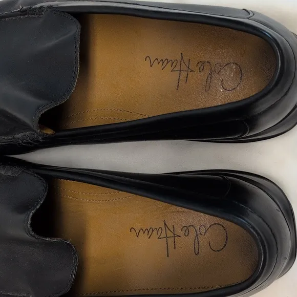 Cole Haan Nike Air Black Moc Toe Slip On Casual Loafers Driving Shoes Mens 8.5M