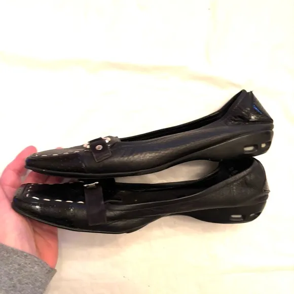 Cole Haan Nike Air Monte Moc Loafers leather flats black SZ 8 B Worn Once