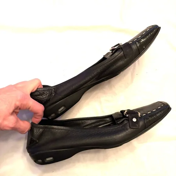 Cole Haan Nike Air Monte Moc Loafers leather flats black SZ 8 B Worn Once