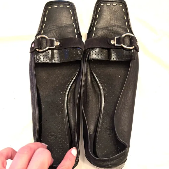 Cole Haan Nike Air Monte Moc Loafers leather flats black SZ 8 B Worn Once