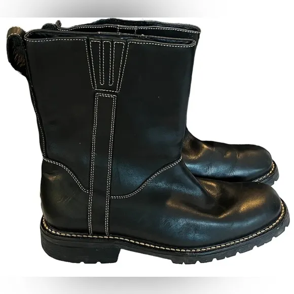 Cole Haan Nike Air Mosby Pull-On Boots Waterproof Black Nubuck Leather Men's 8M