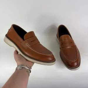 Cole Haan Osborn Grand Penny Loafers Mens 9.5 British Tan Leather Slip-On Oxford