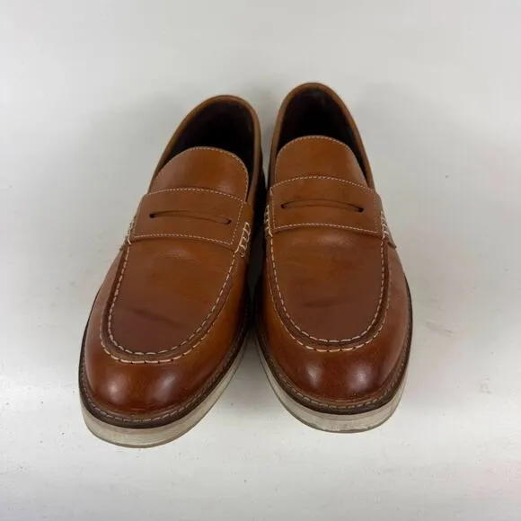 Cole Haan Osborn Grand Penny Loafers Mens 9.5 British Tan Leather Slip-On Oxford