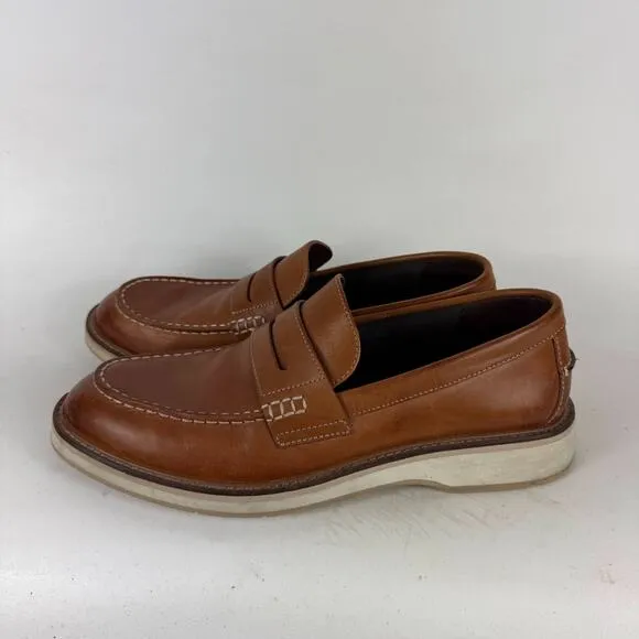 Cole Haan Osborn Grand Penny Loafers Mens 9.5 British Tan Leather Slip-On Oxford