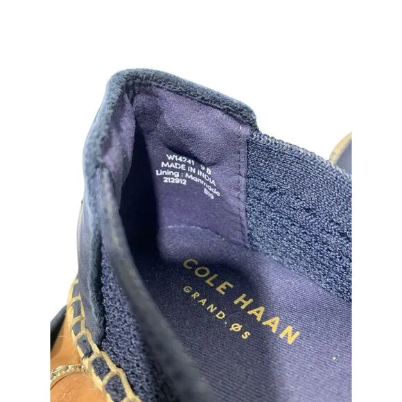 Cole Haan Pinch Grand 95 Navy Blue Knit Espadrilles Slip-On Shoes Size 9 B