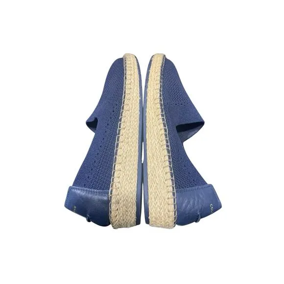 Cole Haan Pinch Grand 95 Navy Blue Knit Espadrilles Slip-On Shoes Size 9 B