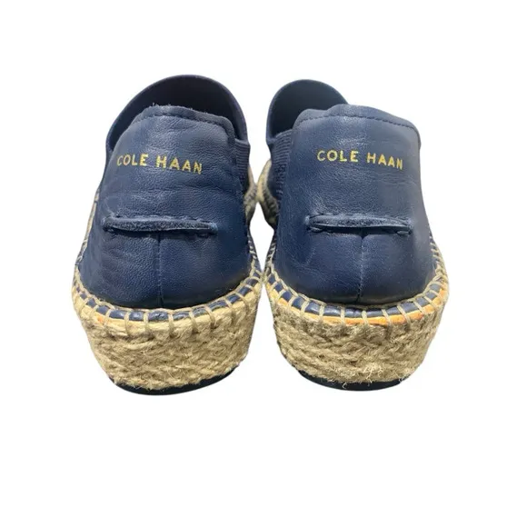 Cole Haan Pinch Grand 95 Navy Blue Knit Espadrilles Slip-On Shoes Size 9 B