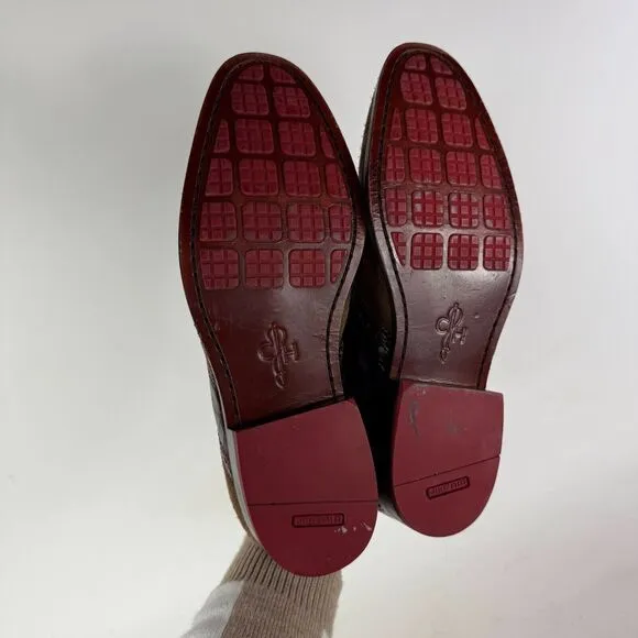 Cole Haan Saddle Loafers Men's 10 Brown Suede Low Top Almond Toe Casual Shoes