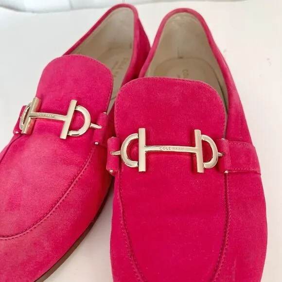 Cole Haan Series 360 Bright Berry Eco Flora Suede Slip On Flat Loafers Shoes