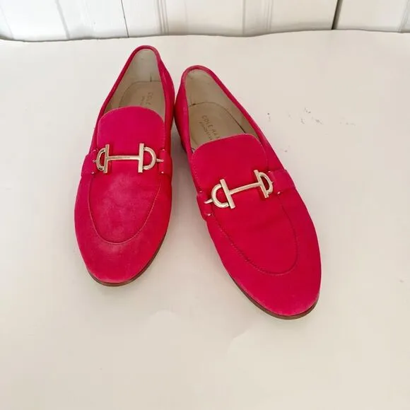 Cole Haan Series 360 Bright Berry Eco Flora Suede Slip On Flat Loafers Shoes