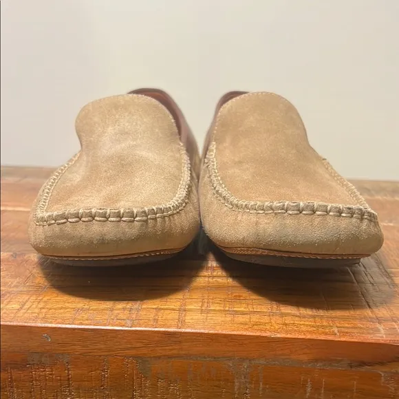 Cole Haan Tan Suede Loafers with Leather Trim, Men’s 12