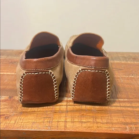 Cole Haan Tan Suede Loafers with Leather Trim, Men’s 12