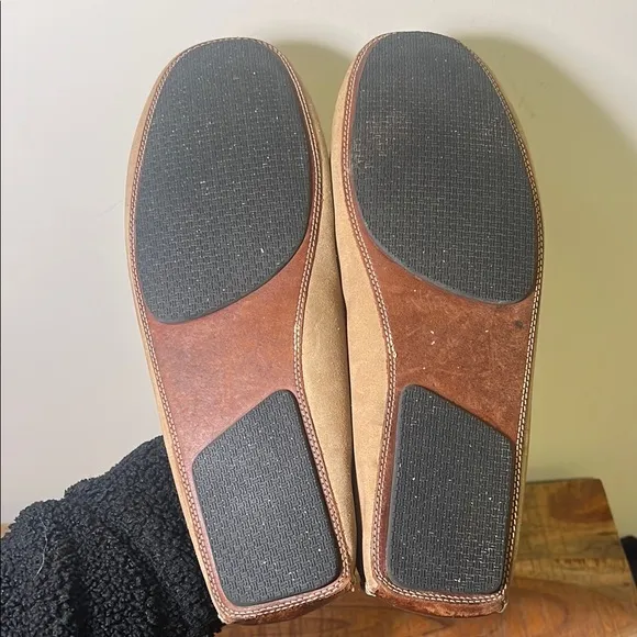 Cole Haan Tan Suede Loafers with Leather Trim, Men’s 12