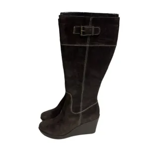 Cole Haan Women's Size 9B Brown Suede Wedge Waterproof Boots #D11 D35459 - NWOB