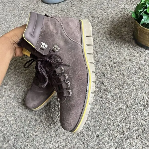 COLE HAAN ZEROGRAND WATERPROOF HIKER BOOTS Men’s Size 10 M Brown Suede Leather
