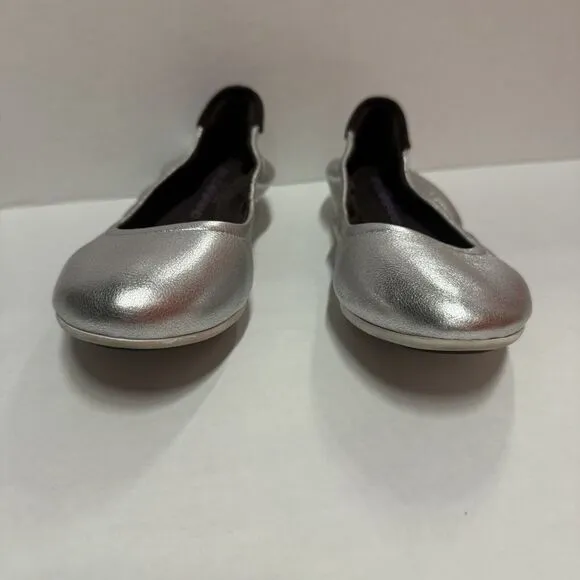 Cole Hahn StudioGrand Silver Leather Ballet Flats Slip-on Shoes Women’s Size 5.5