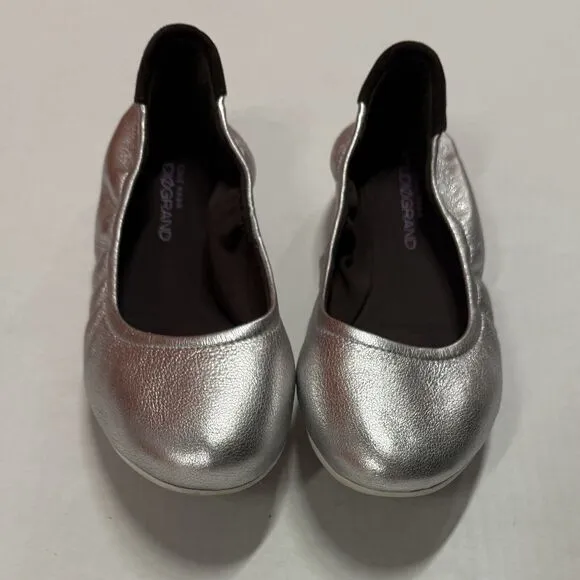 Cole Hahn StudioGrand Silver Leather Ballet Flats Slip-on Shoes Women’s Size 5.5