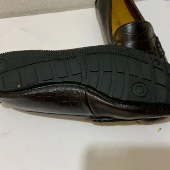 Cole Haan Driver Moccasin Loafers Mens Size 11.5 M Croc Embossed Leather