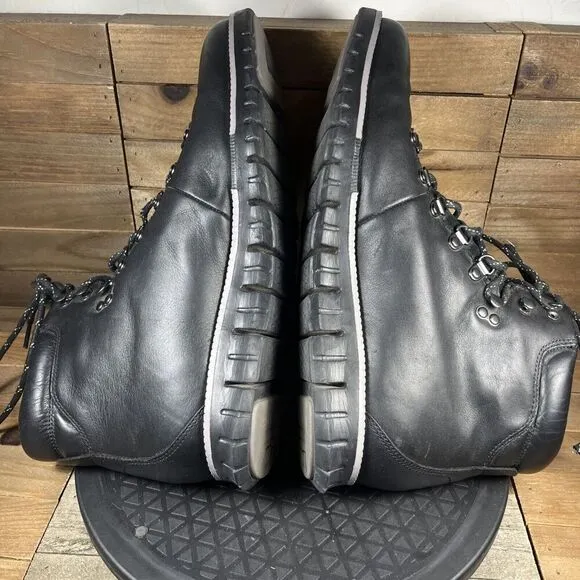 Cole Haan Zerogrand Men's 11.5 M Black Causal Waterproof Leather Hiker Boots