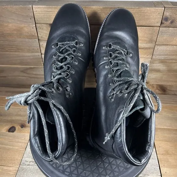 Cole Haan Zerogrand Men's 11.5 M Black Causal Waterproof Leather Hiker Boots
