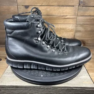 Cole Haan Zerogrand Men's 11.5 M Black Causal Waterproof Leather Hiker Boots