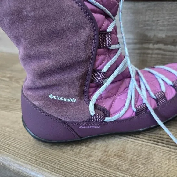 Columbia Loveland purple suede snow boots winter boots girls  size 6